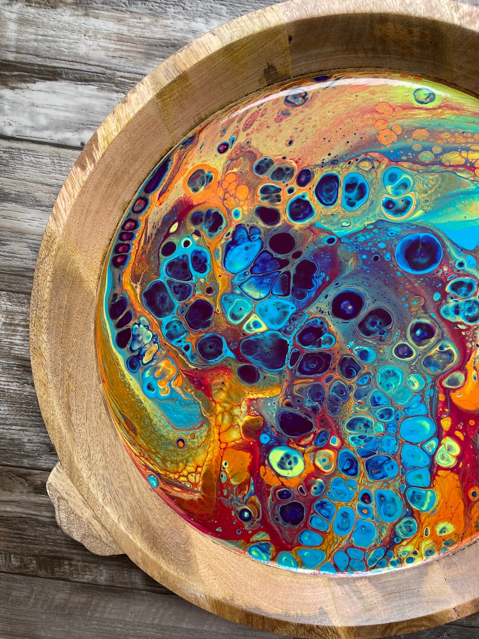 Intergalactic Rainbow Extra-Large Round Wood Tray