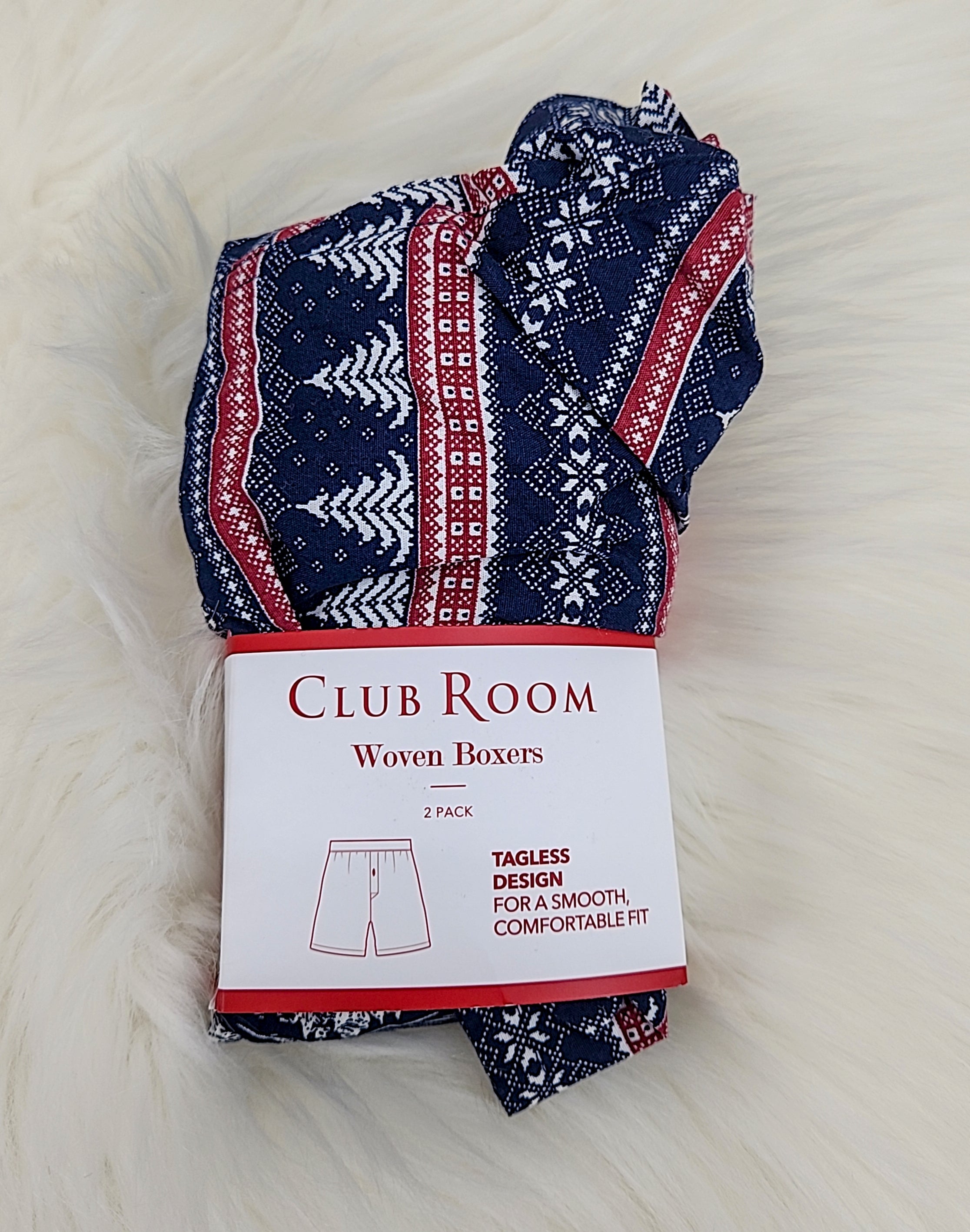 Club Room Mens 2-Pk. Holiday Printed Cotton Boxers