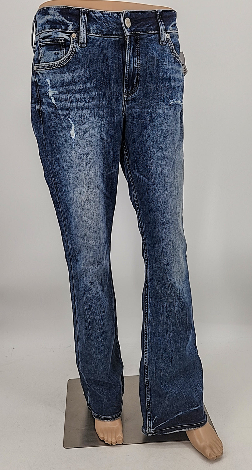 Silver Jeans Co. Suki Curvy Mid Rise Thick Stitch Bootcut Jeans, Size 30x31