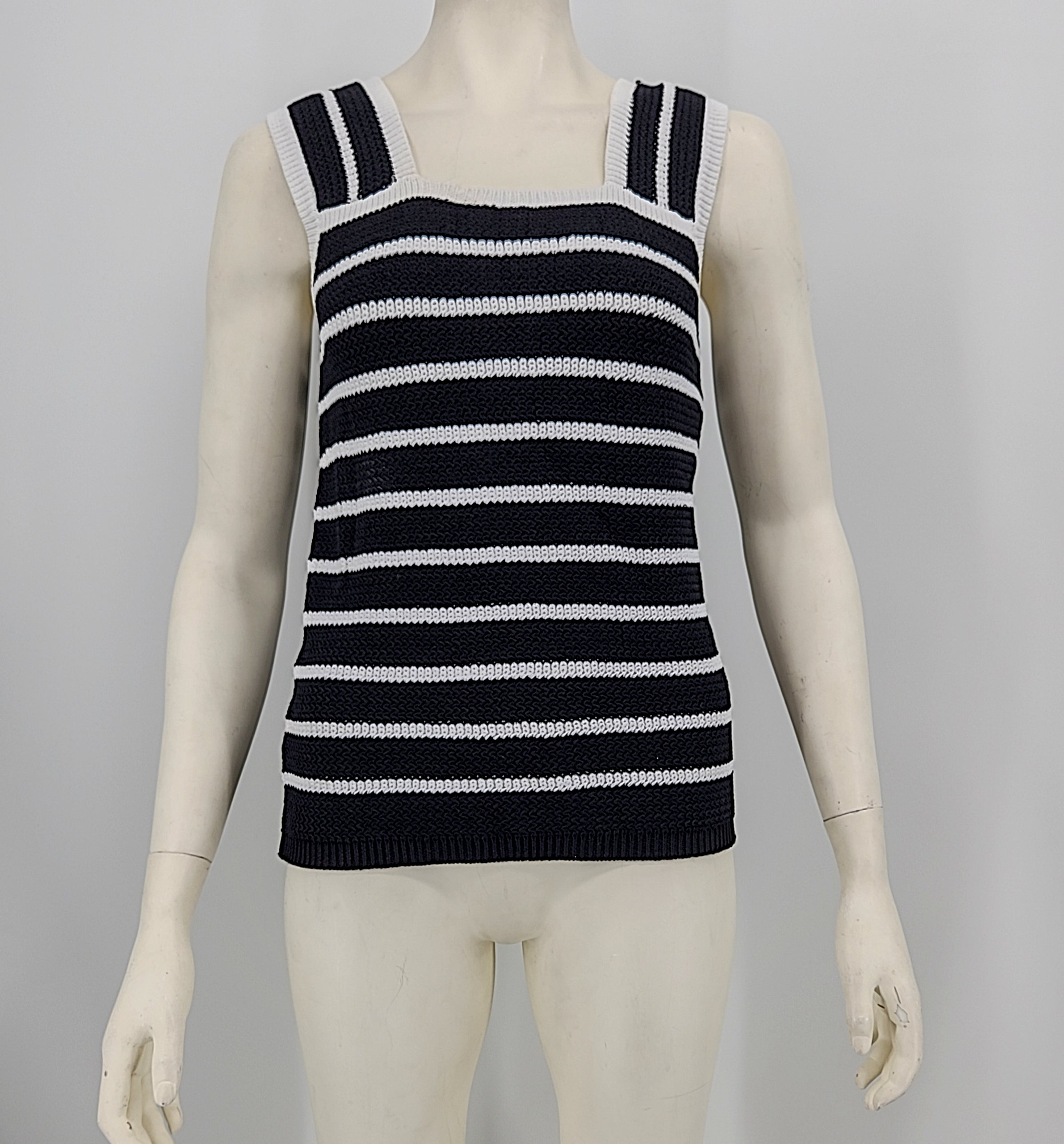 LOFT Women’s Black & White Striped Lightweight Sweater Top Size Medium