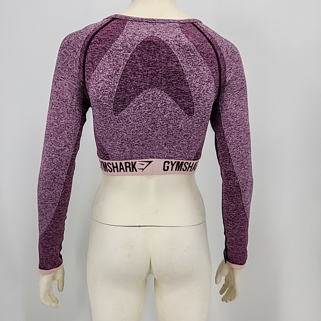 Gymshark Flex Longsleeve Crop Top Dark Ruby, Size Medium