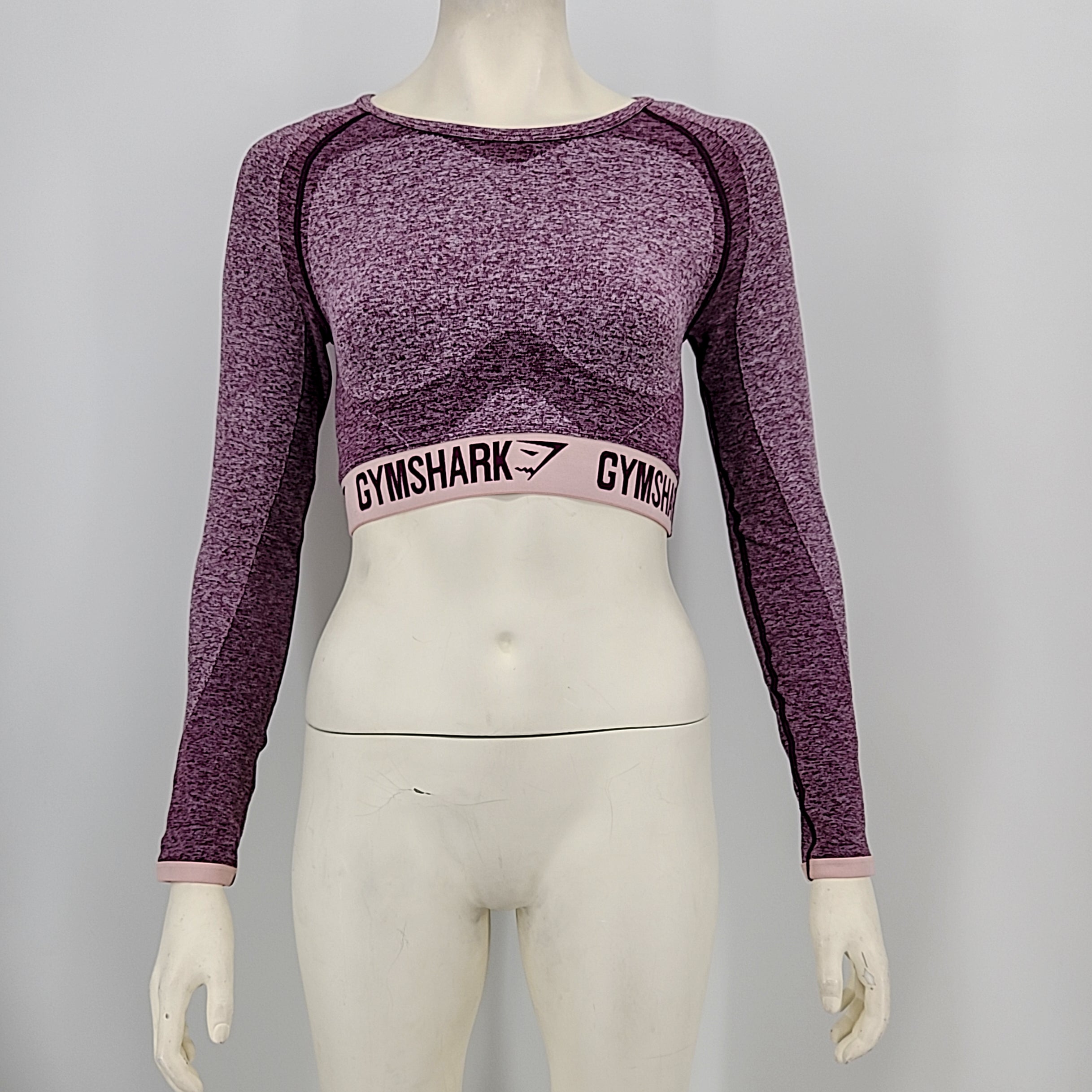Gymshark Flex Longsleeve Crop Top Dark Ruby, Size Medium
