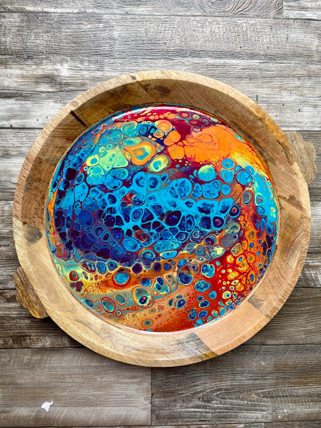 Intergalactic Rainbow Extra-Large Round Wood Tray