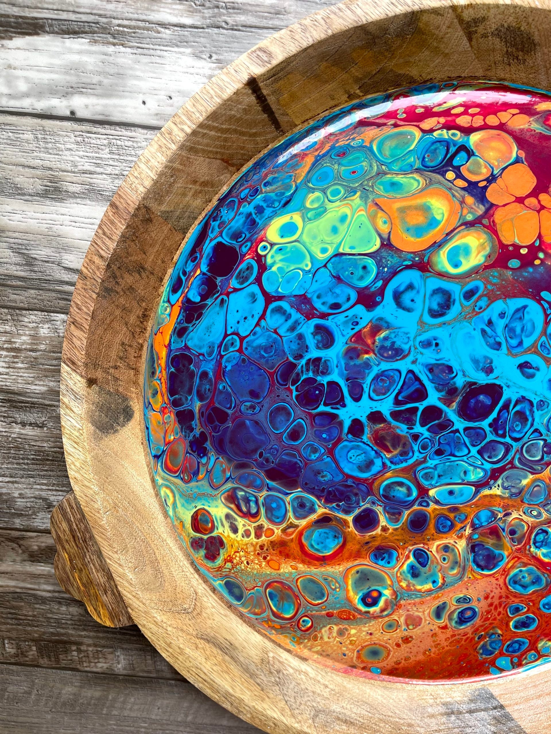 Intergalactic Rainbow Extra-Large Round Wood Tray