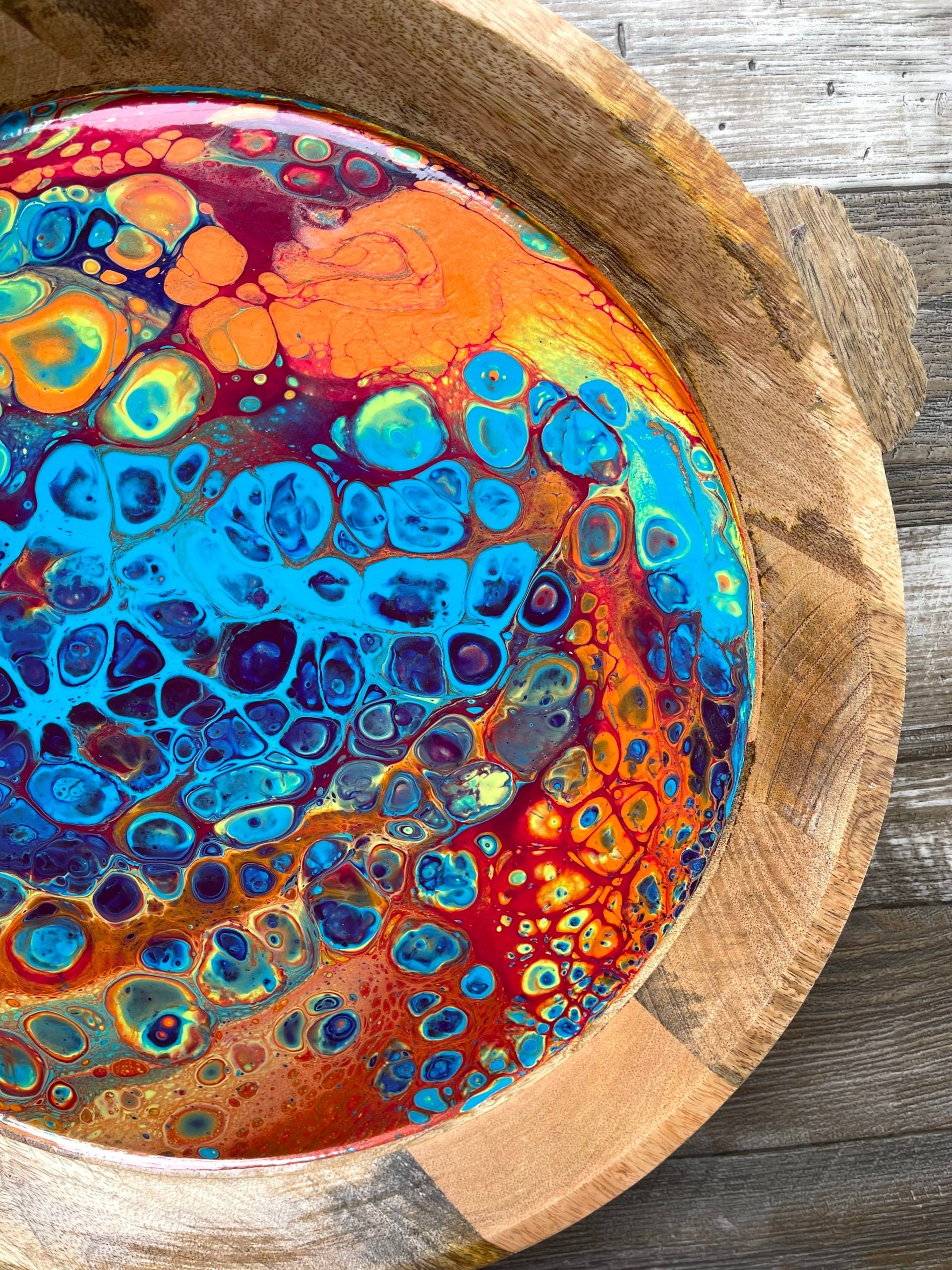 Intergalactic Rainbow Extra-Large Round Wood Tray