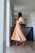 BROMELIA DRESS IN HOT PEACH