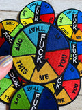 Everyone's Favorite Word Colorful Language Wheel Iron-On Embroidered Patch