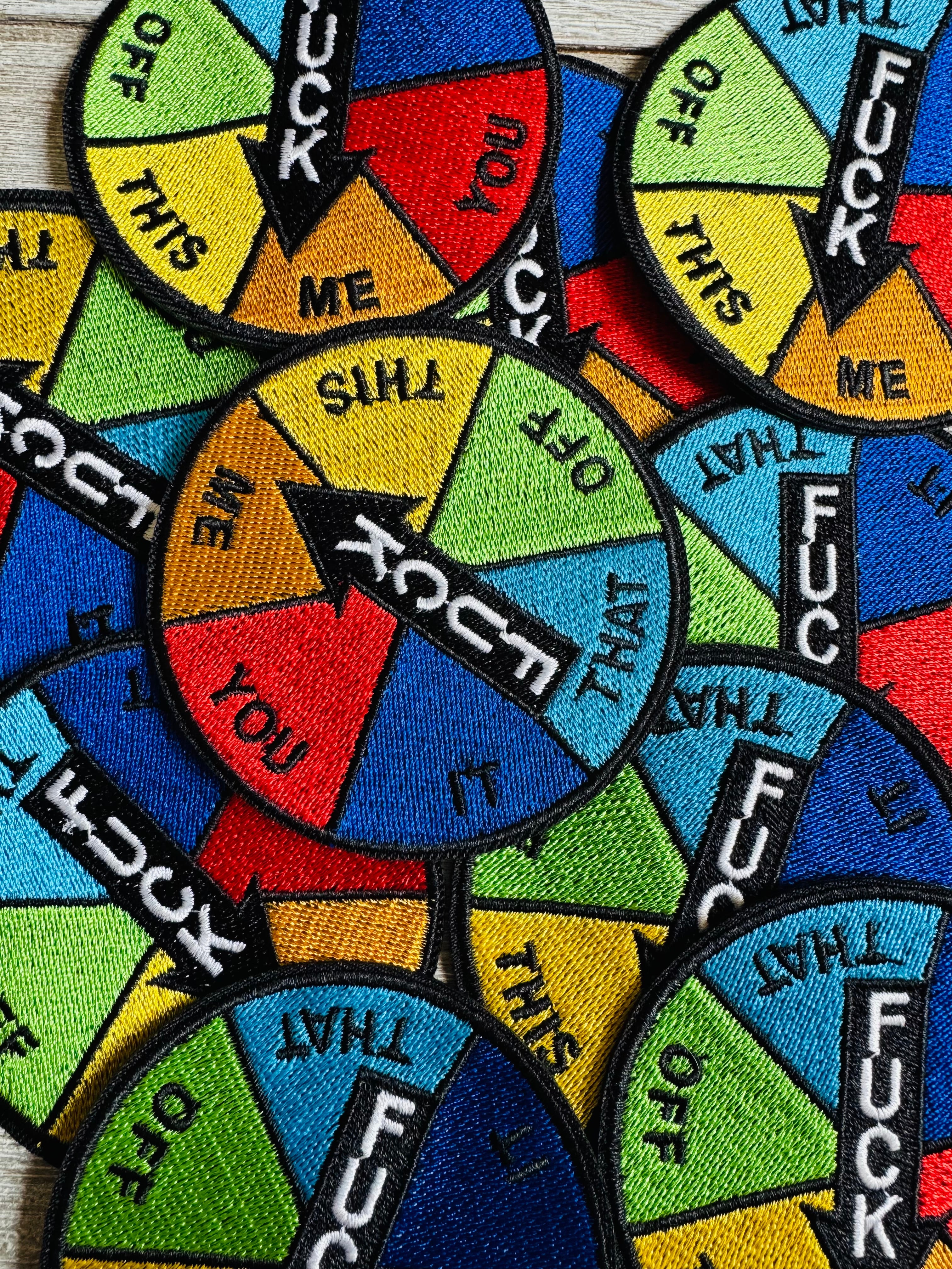 Everyone's Favorite Word Colorful Language Wheel Iron-On Embroidered Patch