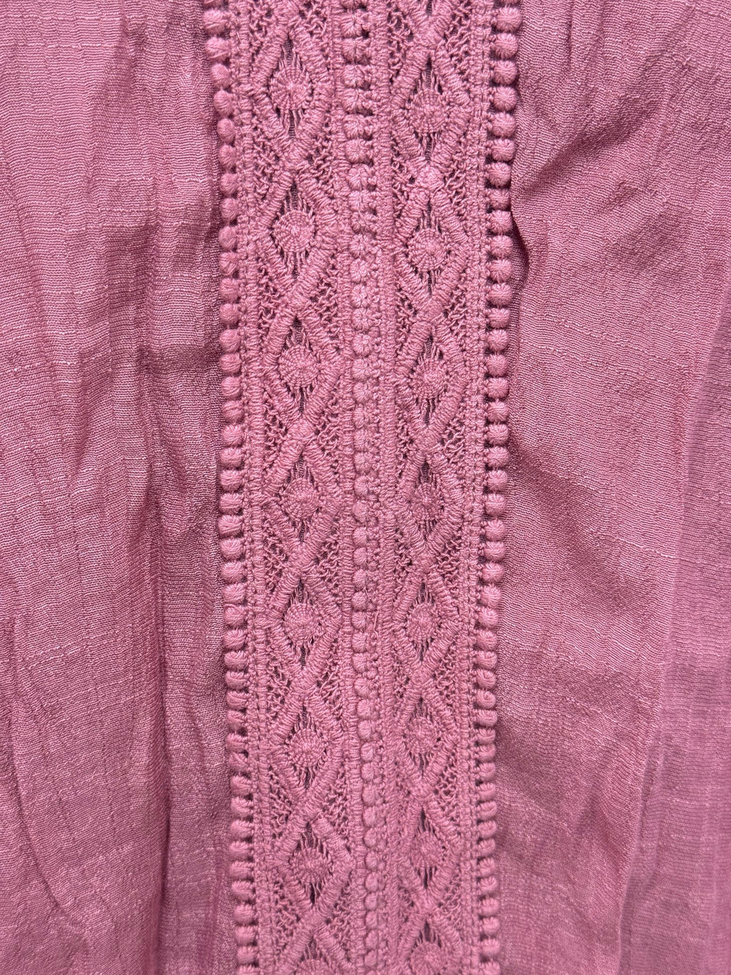 Style & Co Lace-Yoke Handkerchief-Hem Top, Large