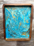 Seaside Large Rectangle Acacia Wood Tray