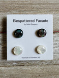 Pearl-Inspired Iridescent Black and White Stud Earrings