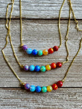 Iridescent Rainbow Opal Bead Necklace