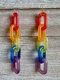 Rainbow Lovely Links Five-Link Dangly Earrings