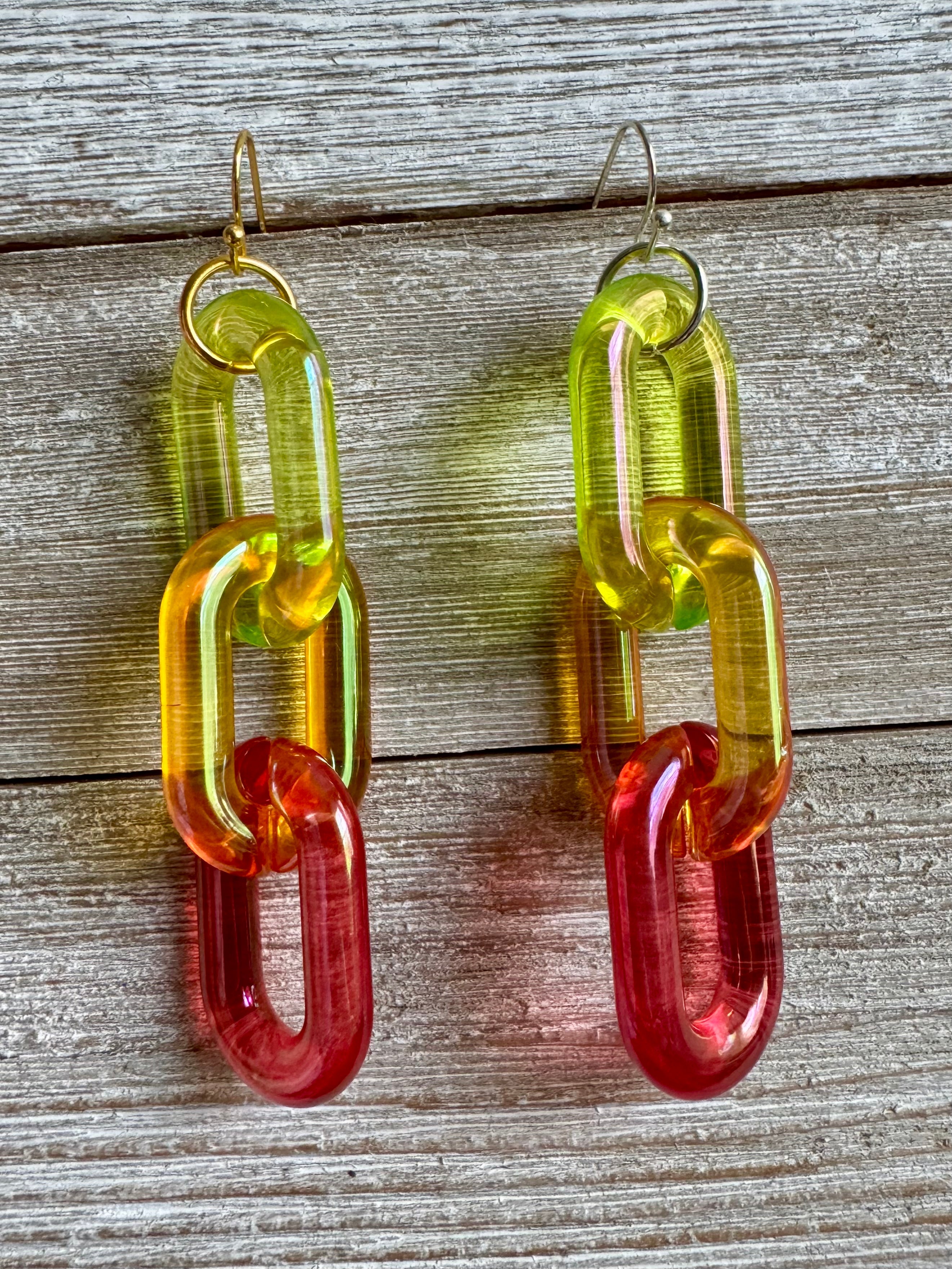 Lovely Links Three-Link Dangly Earrings