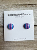 Blue & Purple Stripes Stud Earrings