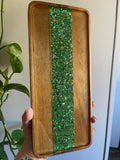 Glitterwhore Broccoli Small Rectangular Acacia Wood Tray