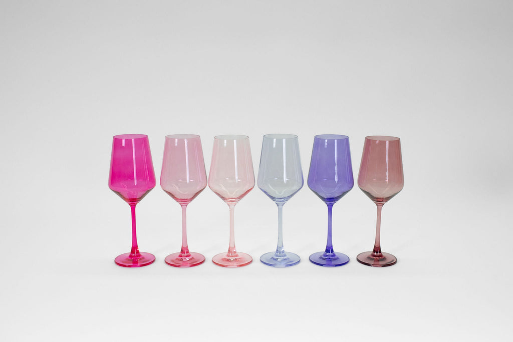Cotton Candy Collection - Stemless Colored Wine Glass Ombré Set of 6