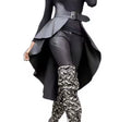 Black Open-Front Hi-Low Skirt with Corset Belt (New)