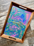 Unicorn Large Rectangle Acacia Wood Tray
