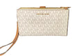 Michael Kors Jet Set Double Zip Wristlet Wallet – Vanilla MK Logo Print