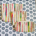 Set of 3 Rainbow Stripes Zippered Pouch Bags