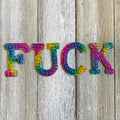 Everyone's Favorite Word Rainbow Gradient Pearl and Rhinestone Patch Set