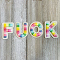 Everyone's Favorite Word Rainbow Embroidered Stripes Patch Set