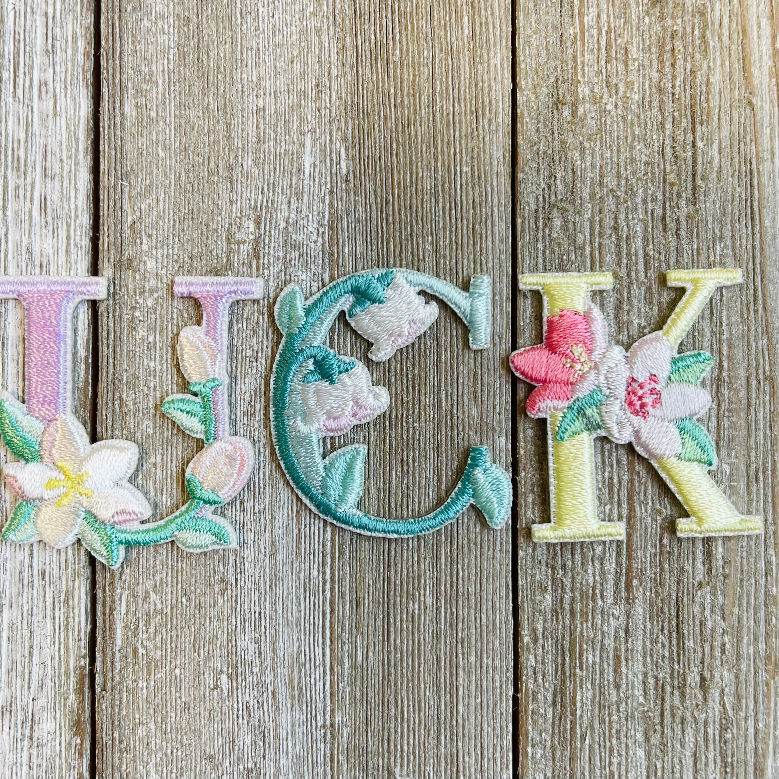 Everyone's Favorite Word Colorful Floral Embroidered Patch Set