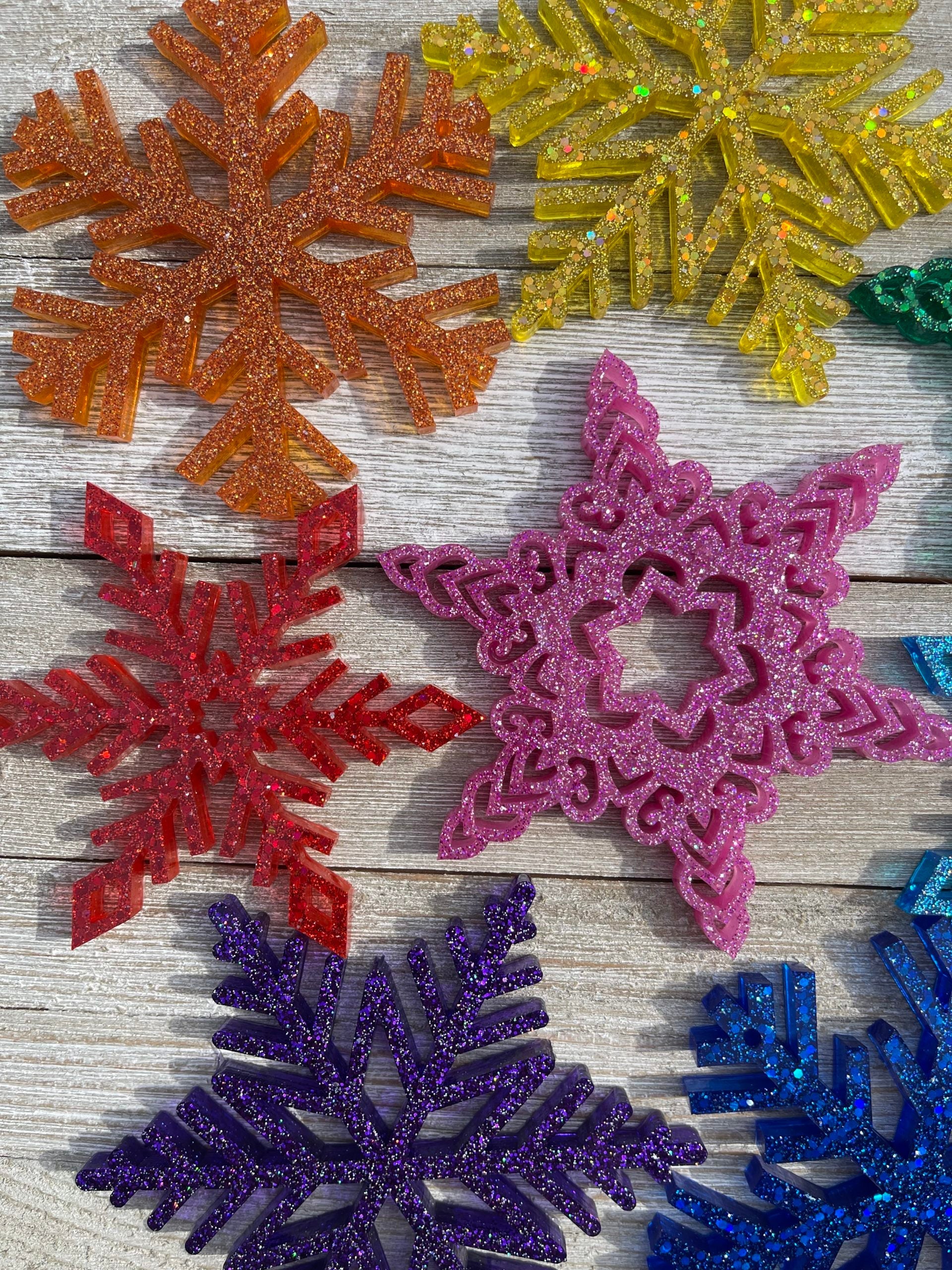 PREORDER - Set of 8 Rainbow Snowflake Ornaments