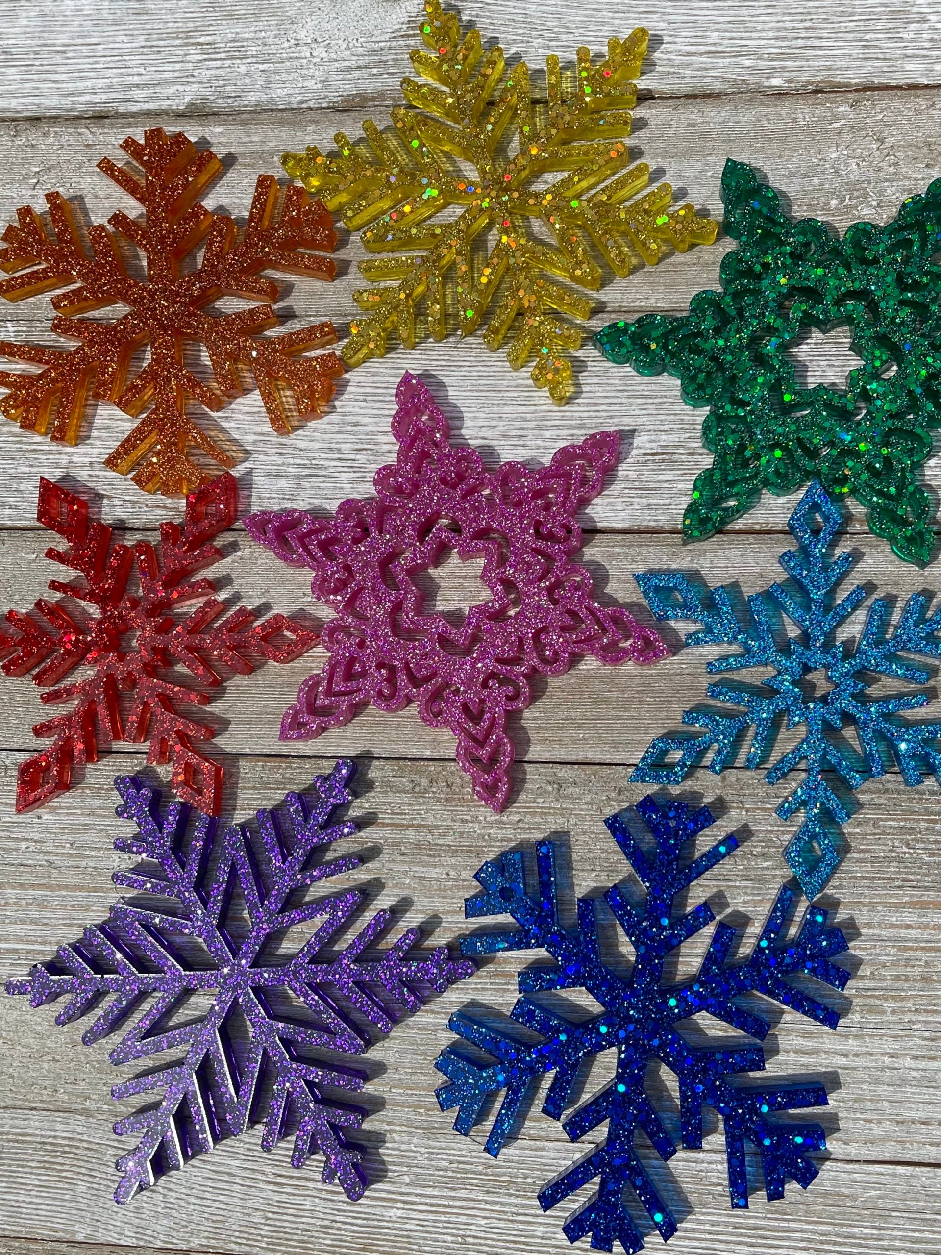 PREORDER - Set of 8 Rainbow Snowflake Ornaments