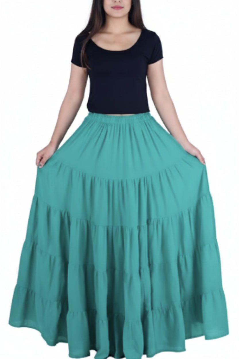 Long Tiered Maxi Skirt maxi