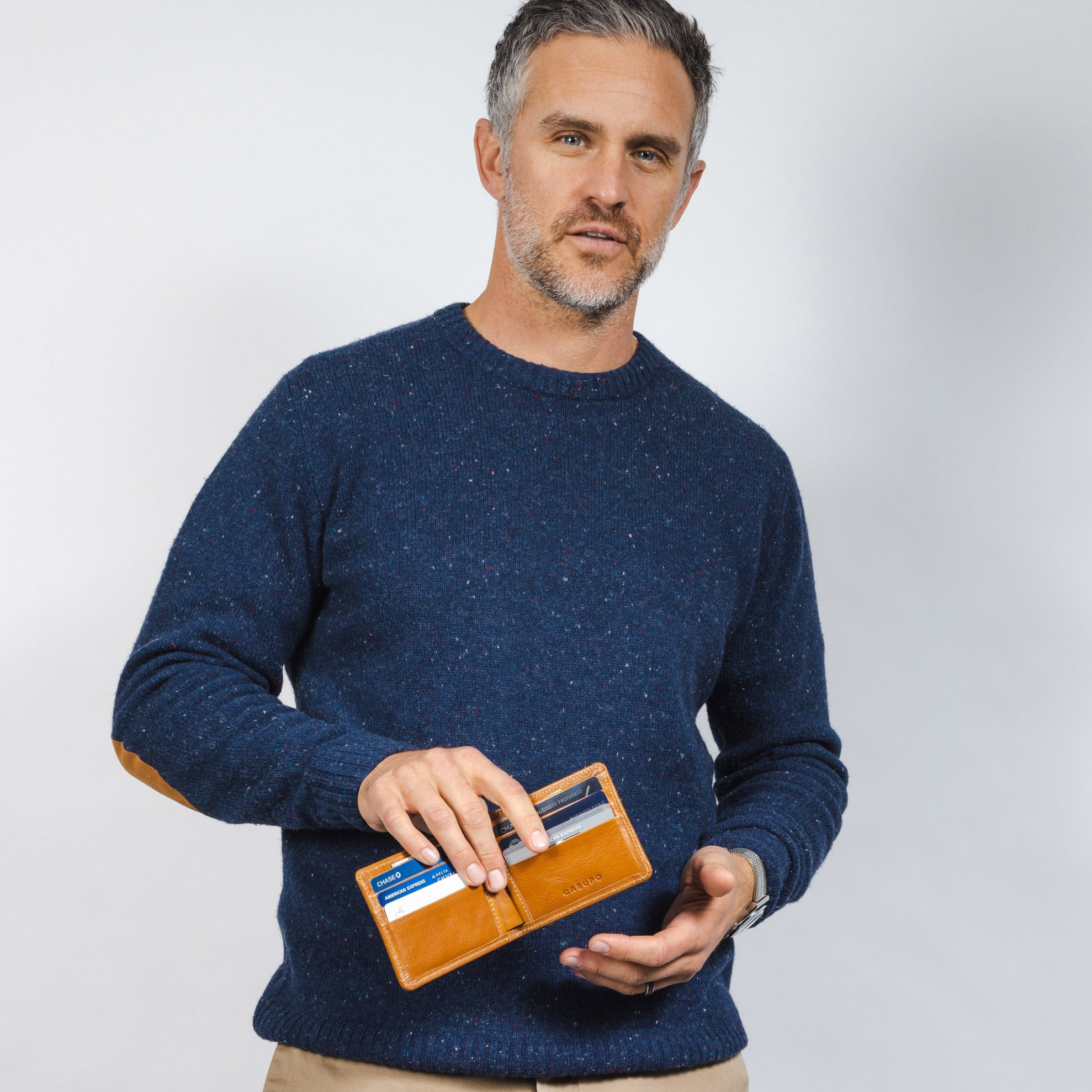 Large Billfold Wallet with RFID protection - Chocolate