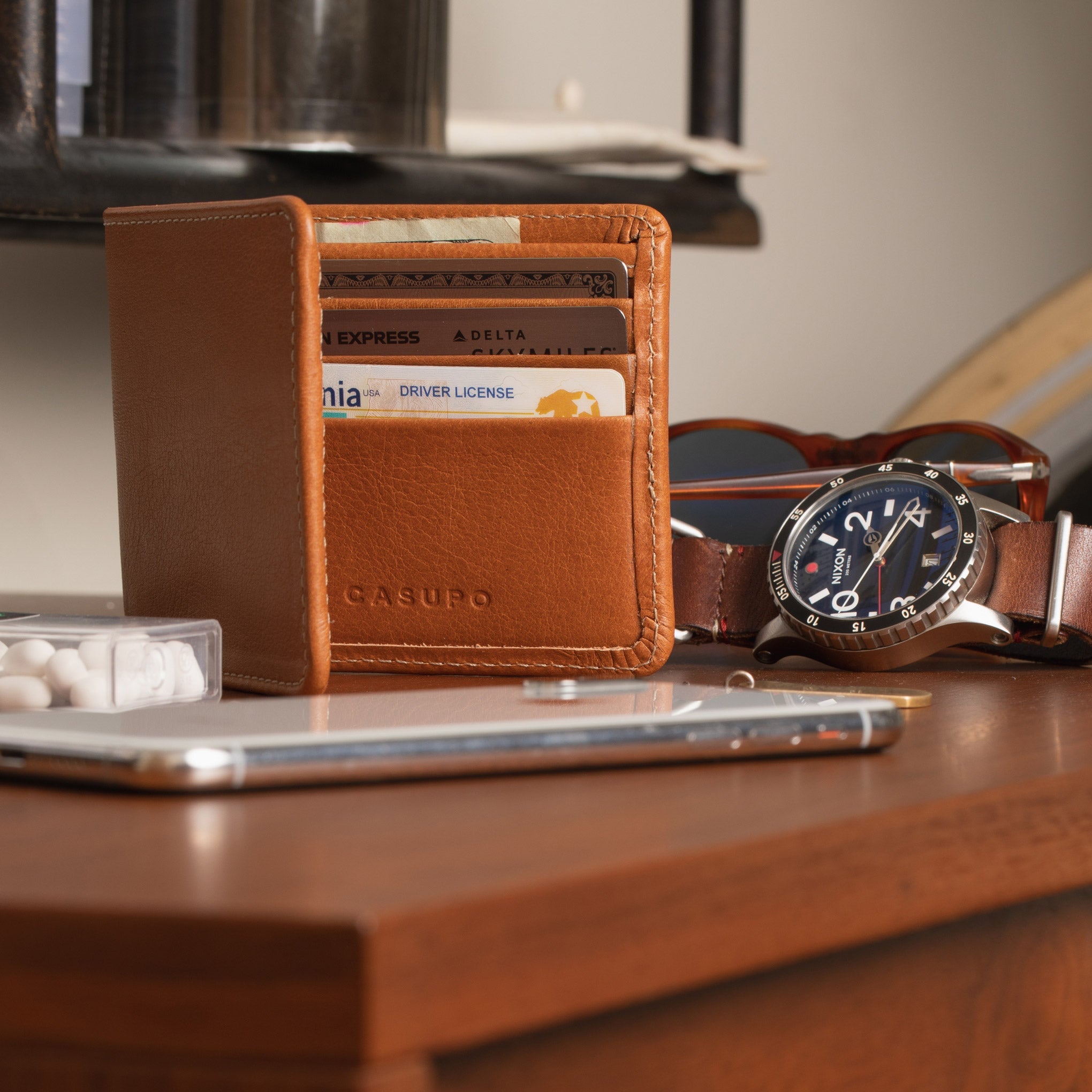Large Billfold Wallet with RFID protection - Chocolate