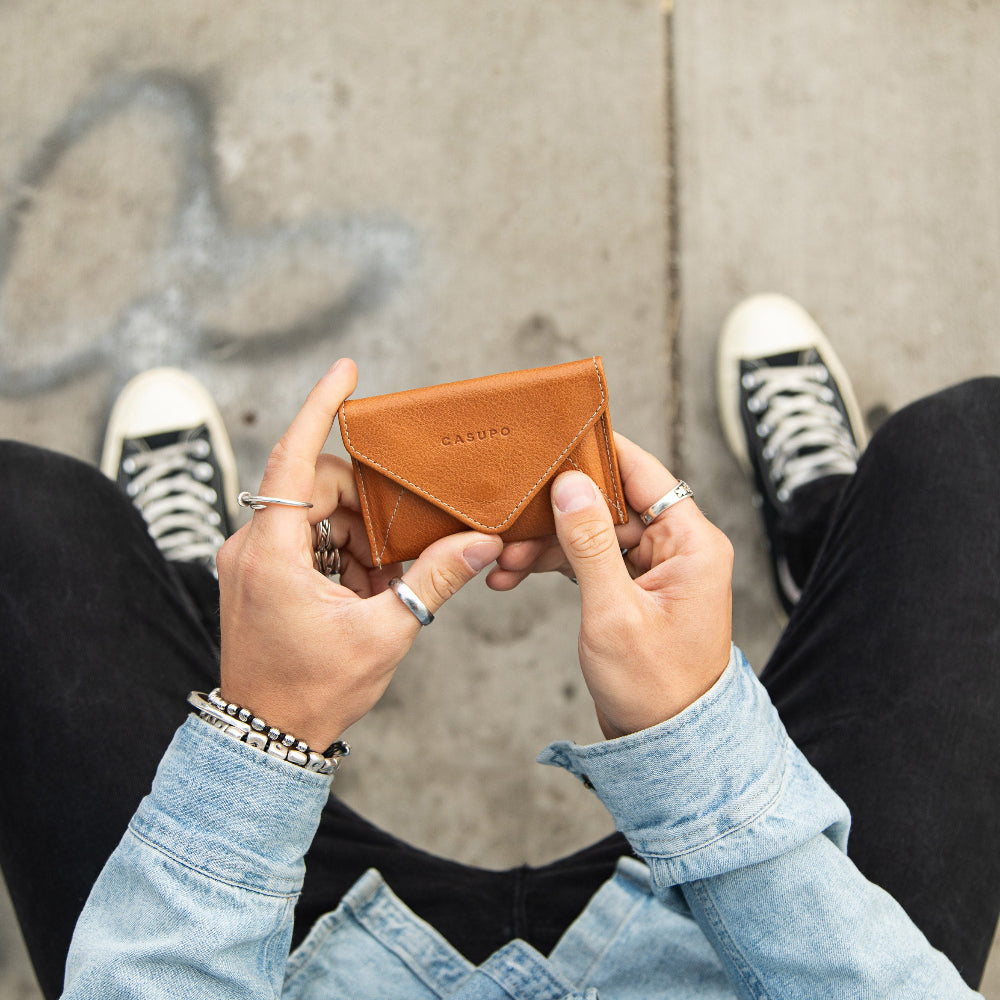 Mini Envelope Wallet with RFID Protection - Natural