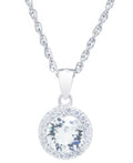 Giani Bernini Crystal and Cubic Zirconia Halo 18in Pendant Necklace