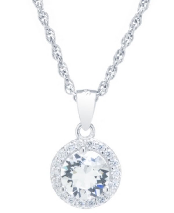 Giani Bernini Crystal and Cubic Zirconia Halo 18in Pendant Necklace
