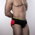 Micro Modal Flex Brief Colorblock- JET/ FIRE