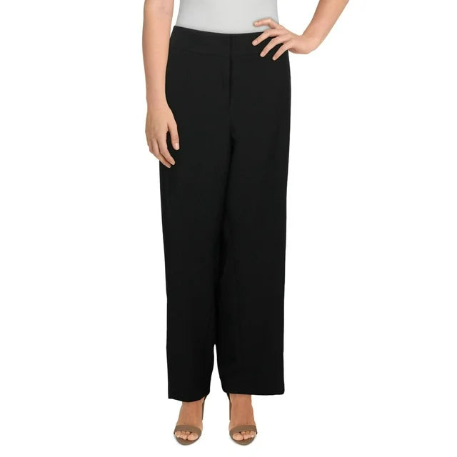 Kasper Black Plus Size Slim Pants, Size 24W