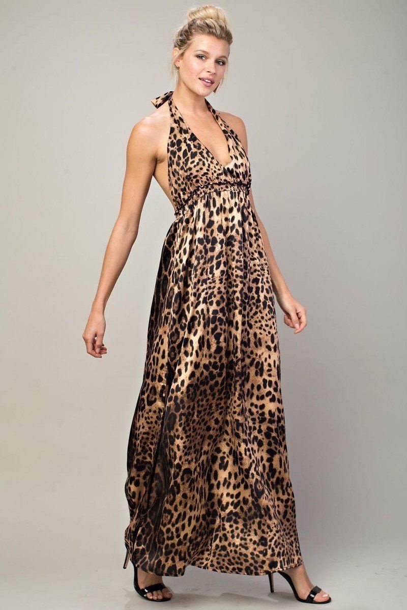Leopard Halter Dress