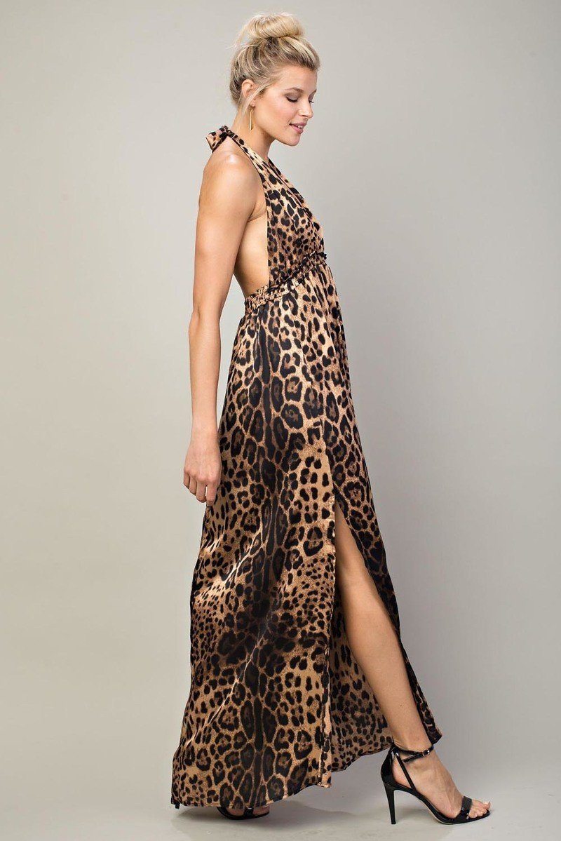 Leopard Halter Dress