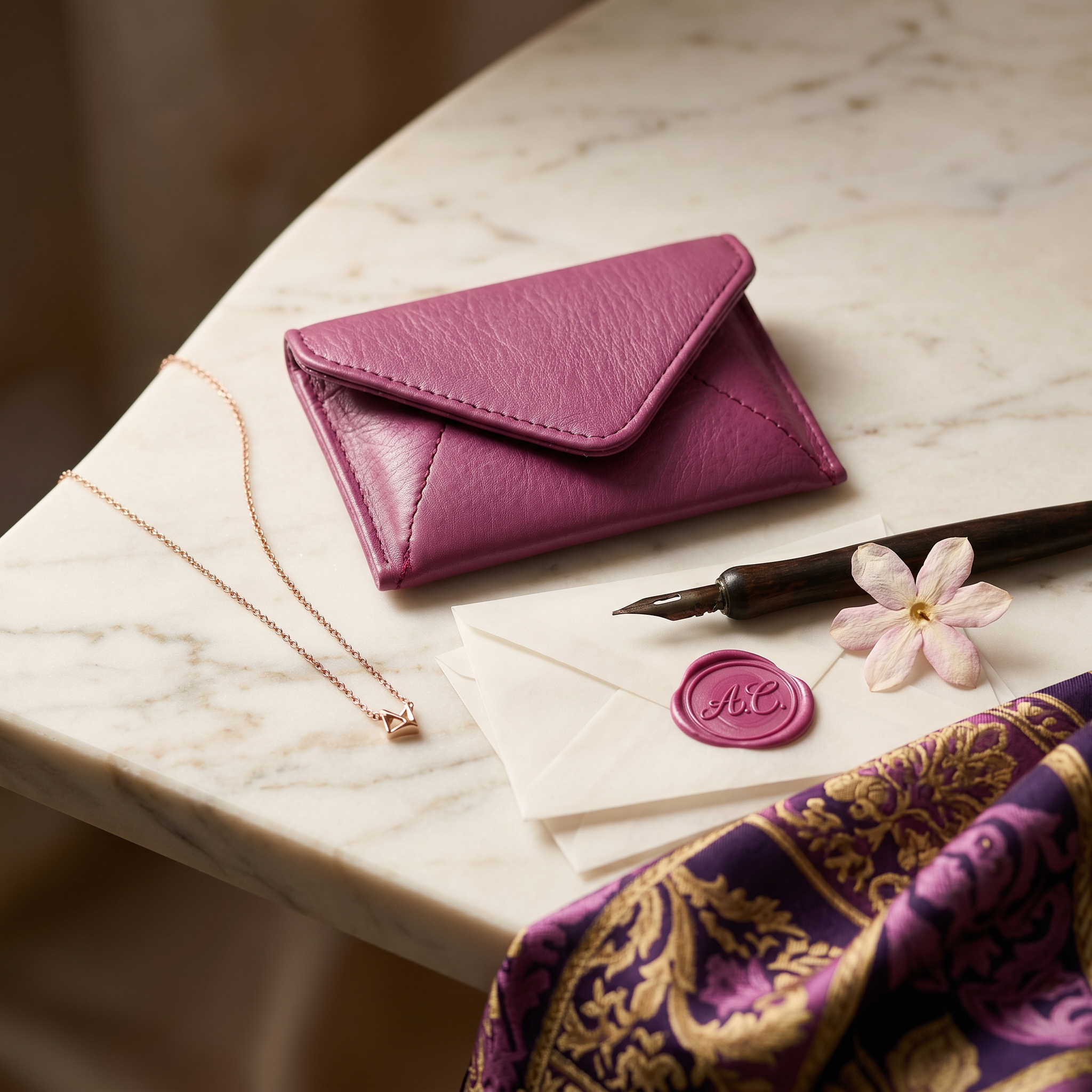 Mini Envelope Wallet With RFID protection - Lilac