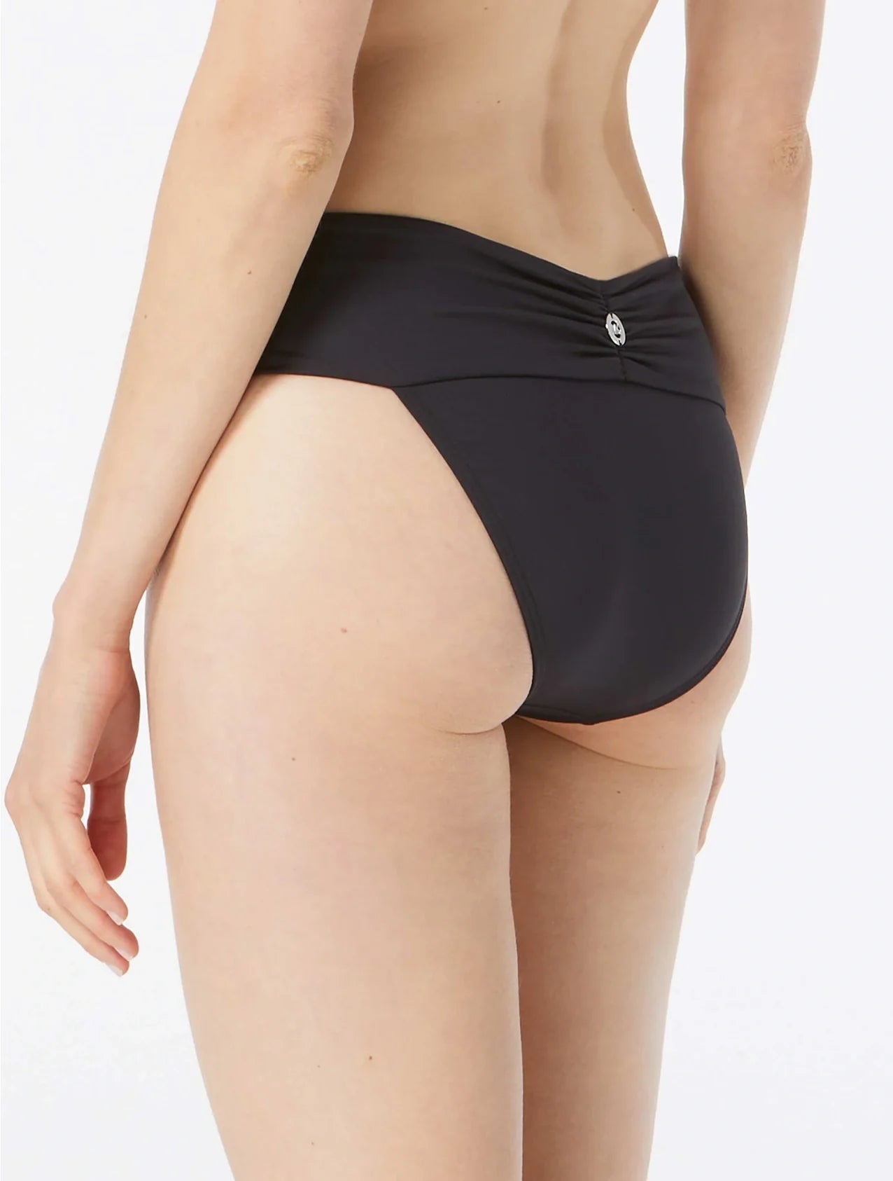 Michael Michael Kors Gathered-Waist Euro Bikini Bottom, Size Medium