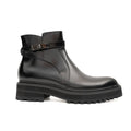 Men's Black Calfskin Buckle Chelsea Boots