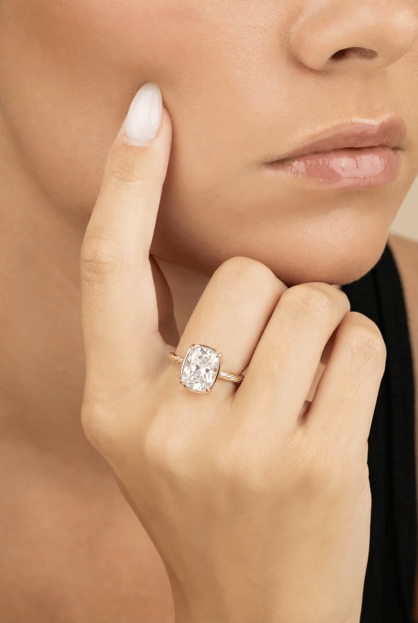 Sterling Silver Mini Elongated Cushion Ring
