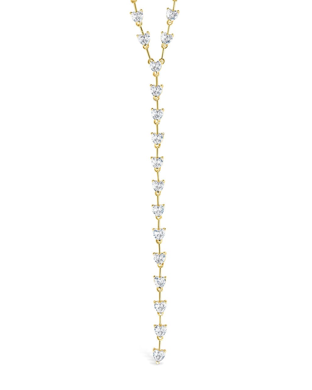 Tasha CZ Stationed Heart Lariat Necklace