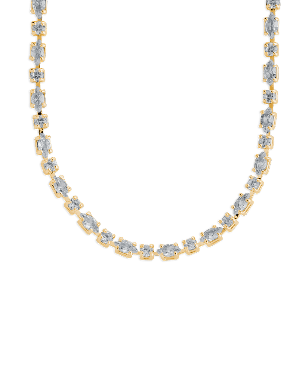 Elongated Hexagon Cut Tennis Necklace