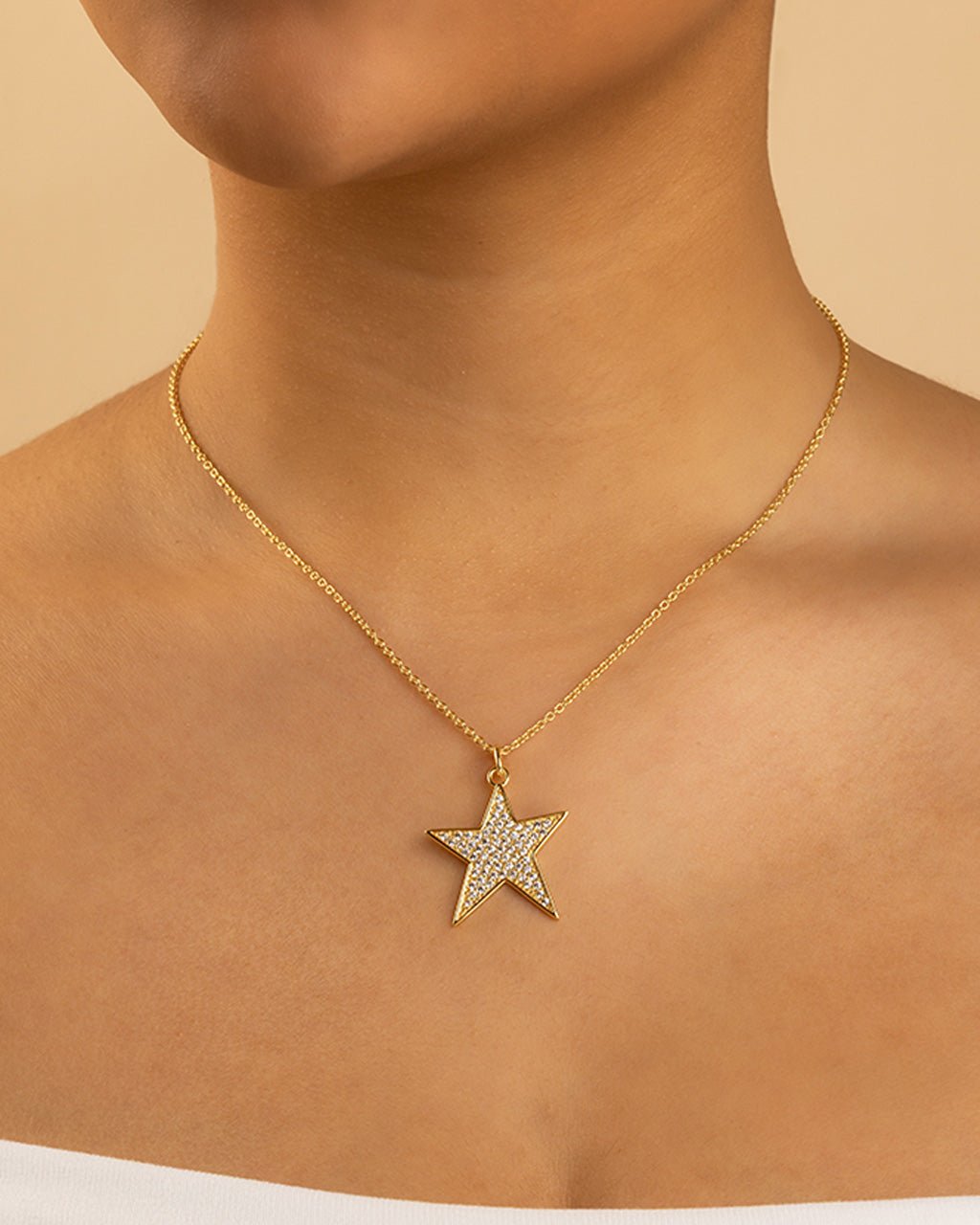 Pave CZ Star Pendant