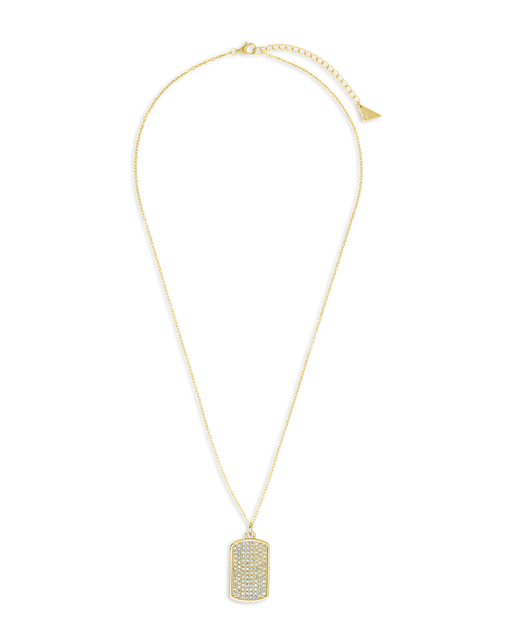 Pave CZ Rounded-edge Rectangle Pendant