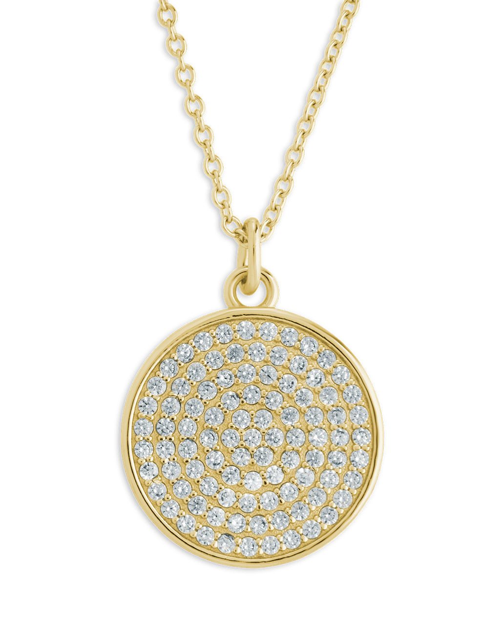 Pave CZ Circle Pendant