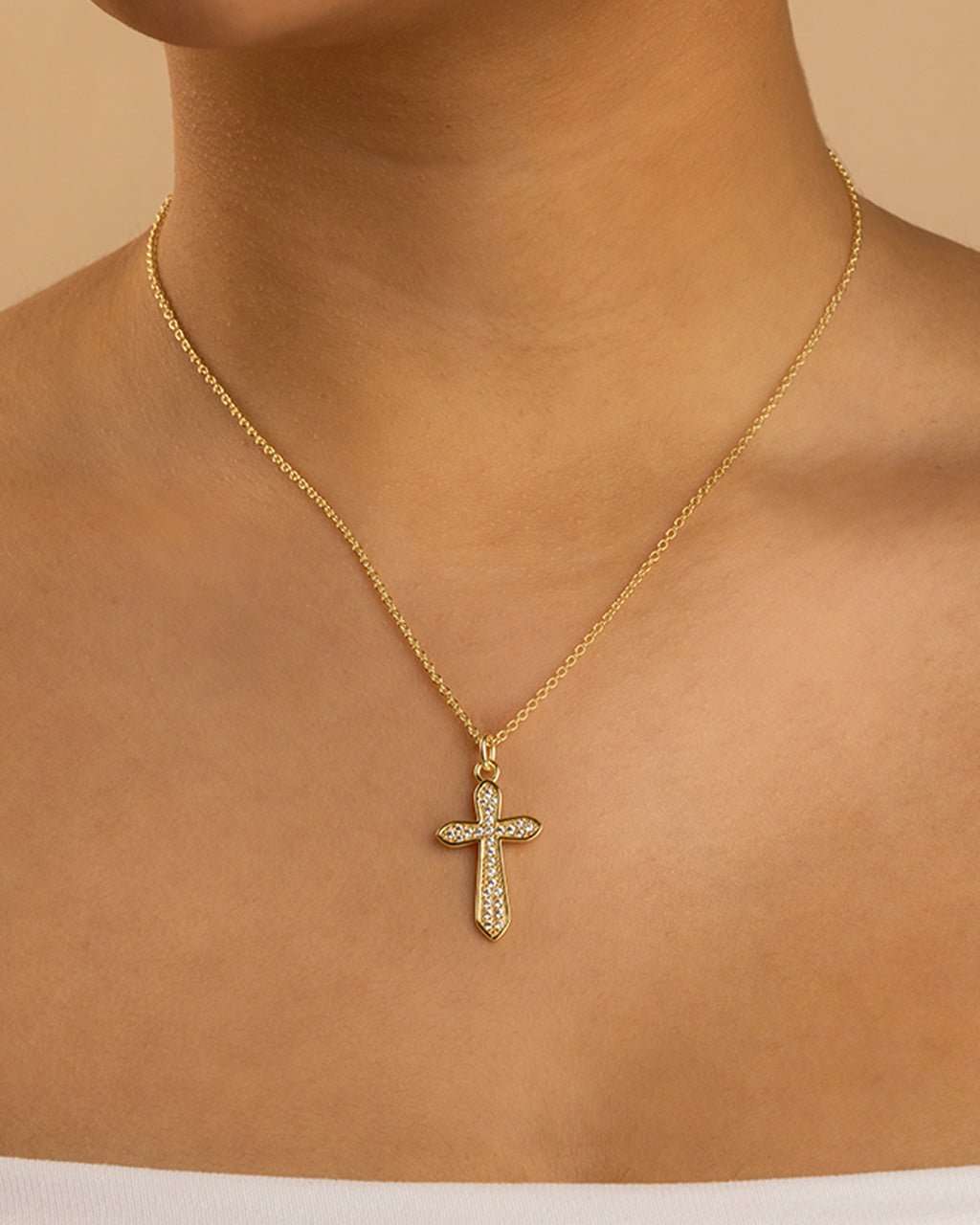 Pave CZ Cross Pendant